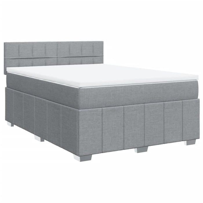 Pat box spring cu saltea, gri deschis, 140x190 cm, textil - WALTI WALTI