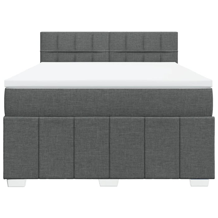 Pat box spring cu saltea, gri închis, 140x190 cm, textil - WALTI WALTI