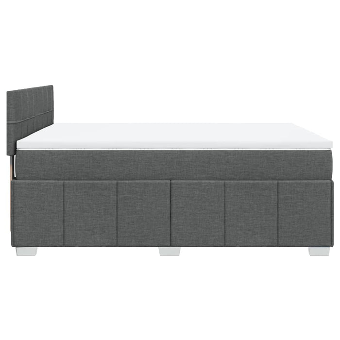 Pat box spring cu saltea, gri închis, 140x190 cm, textil - WALTI WALTI