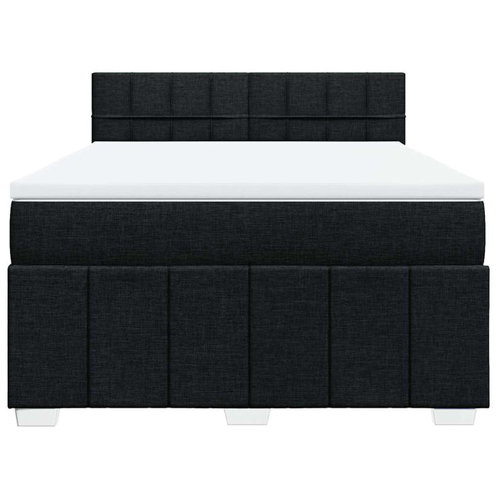 Pat box spring cu saltea, negru, 140x190 cm, textil - WALTI WALTI