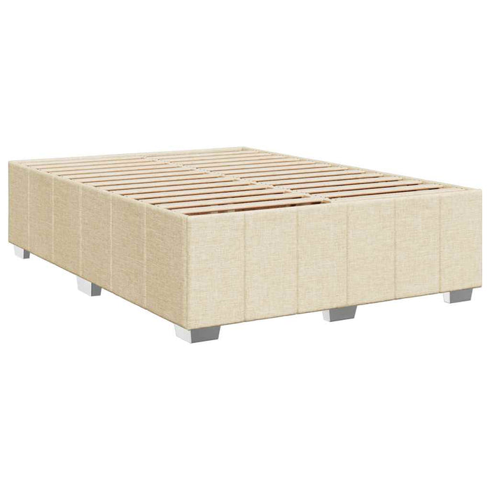 Pat box spring cu saltea, crem, 140x200 cm, textil - WALTI WALTI