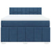 Pat box spring cu saltea, albastru, 140x200 cm, textil - WALTI WALTI