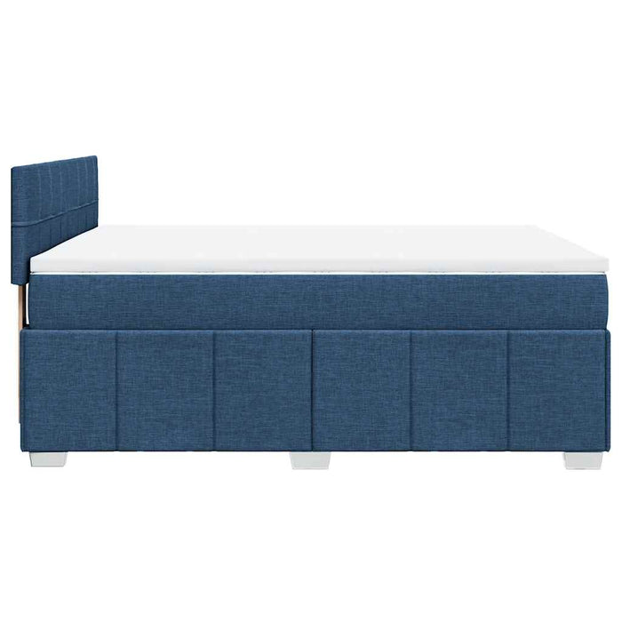 Pat box spring cu saltea, albastru, 140x200 cm, textil - WALTI WALTI