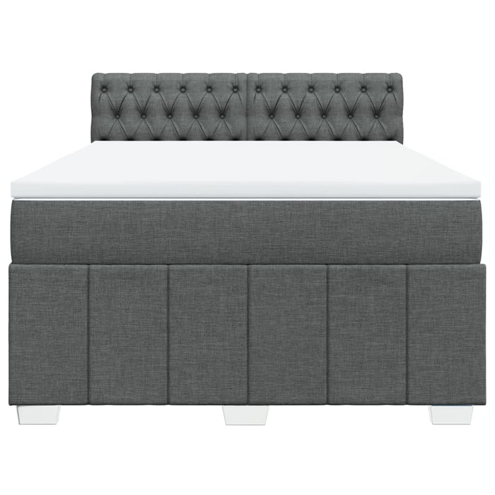 Pat box spring cu saltea, gri închis, 140x190 cm, textil - WALTI WALTI