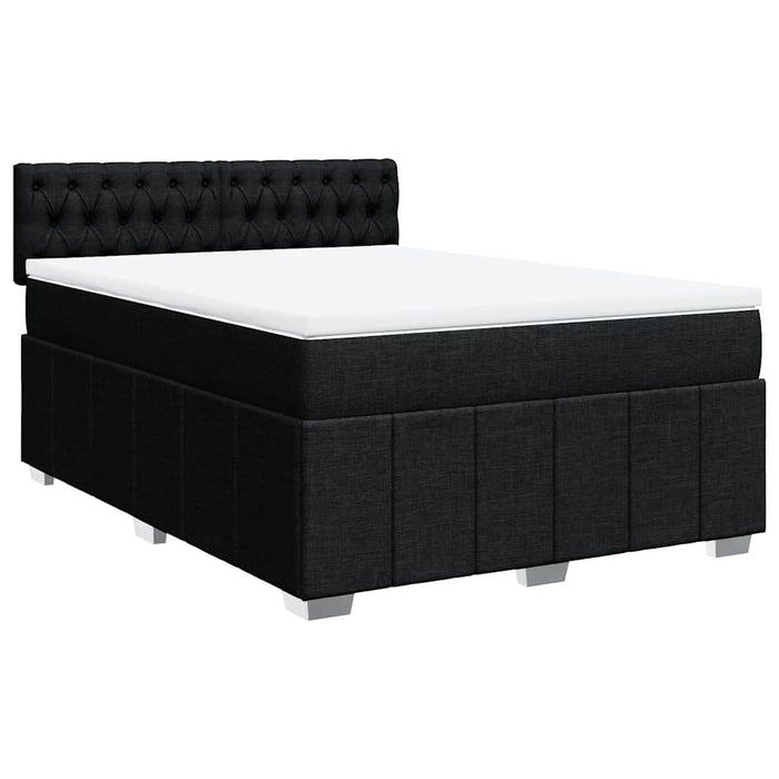 Pat box spring cu saltea, negru, 140x190 cm, textil - WALTI WALTI