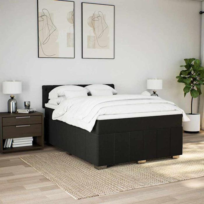 Pat box spring cu saltea, negru, 140x190 cm, textil - WALTI WALTI