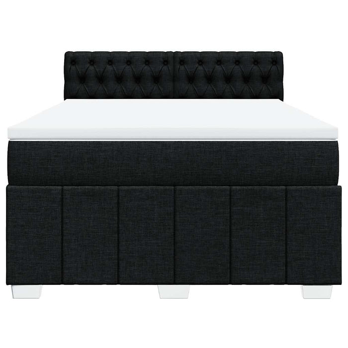 Pat box spring cu saltea, negru, 140x190 cm, textil - WALTI WALTI