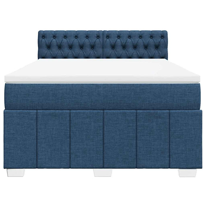 Pat box spring cu saltea, albastru, 140x200 cm, textil - WALTI WALTI