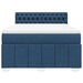 Pat box spring cu saltea, albastru, 140x200 cm, textil - WALTI WALTI