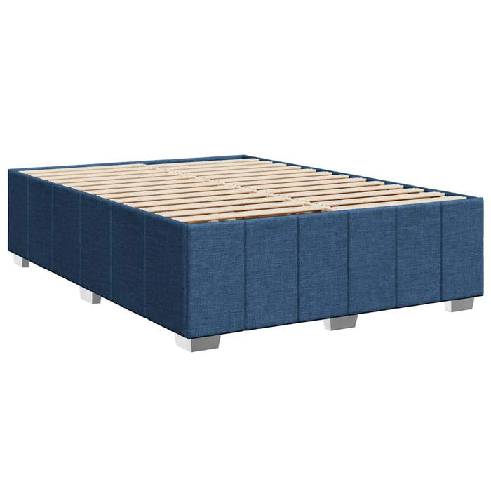 Pat box spring cu saltea, albastru, 140x200 cm, textil - WALTI WALTI