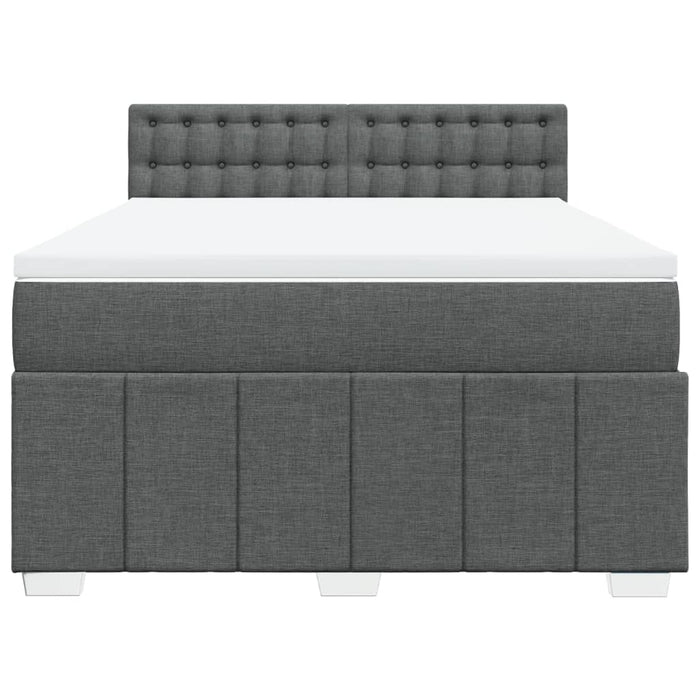 Pat box spring cu saltea, gri închis, 140x190 cm, textil - WALTI WALTI