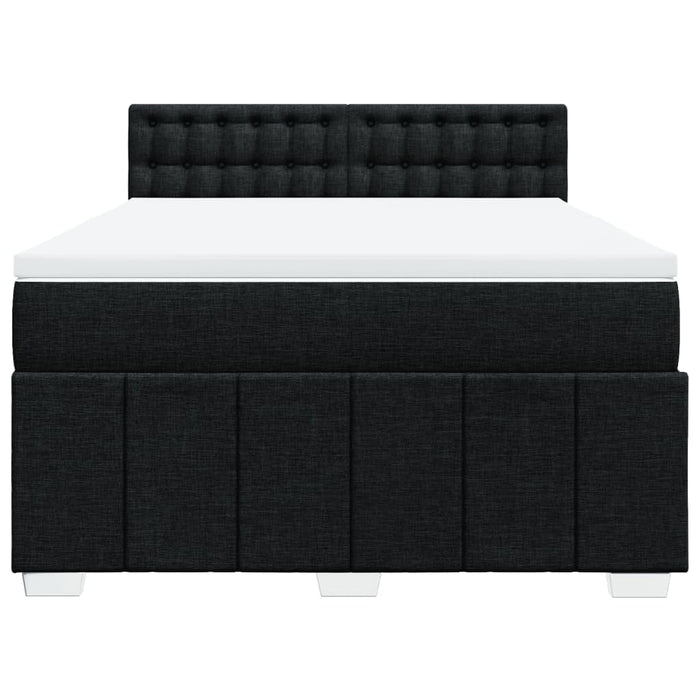 Pat box spring cu saltea, negru, 140x190 cm, textil - WALTI WALTI