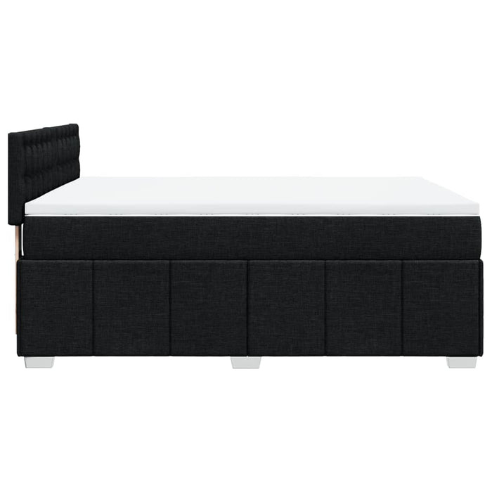 Pat box spring cu saltea, negru, 140x190 cm, textil - WALTI WALTI