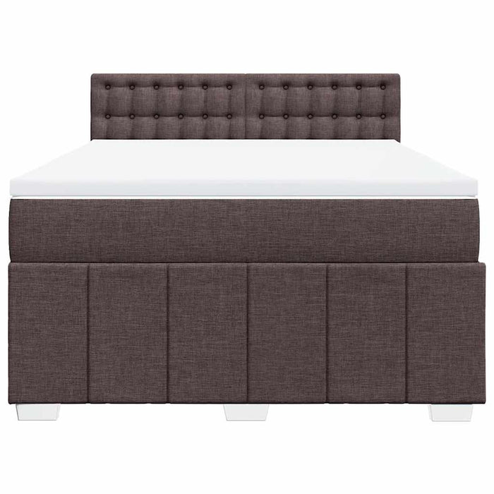 Pat box spring cu saltea, maro închis, 140x200 cm, textil - WALTI WALTI