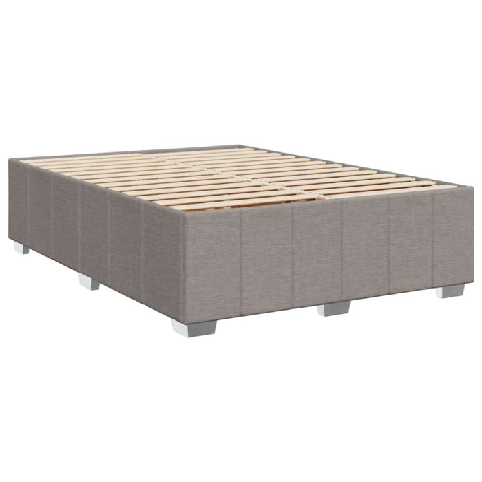 Pat box spring cu saltea, gri taupe, 140x200 cm, textil - WALTI WALTI