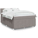 Pat box spring cu saltea, gri taupe, 140x200 cm, textil - WALTI WALTI