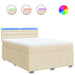 Pat box spring cu saltea, crem, 140x200 cm, textil - WALTI WALTI