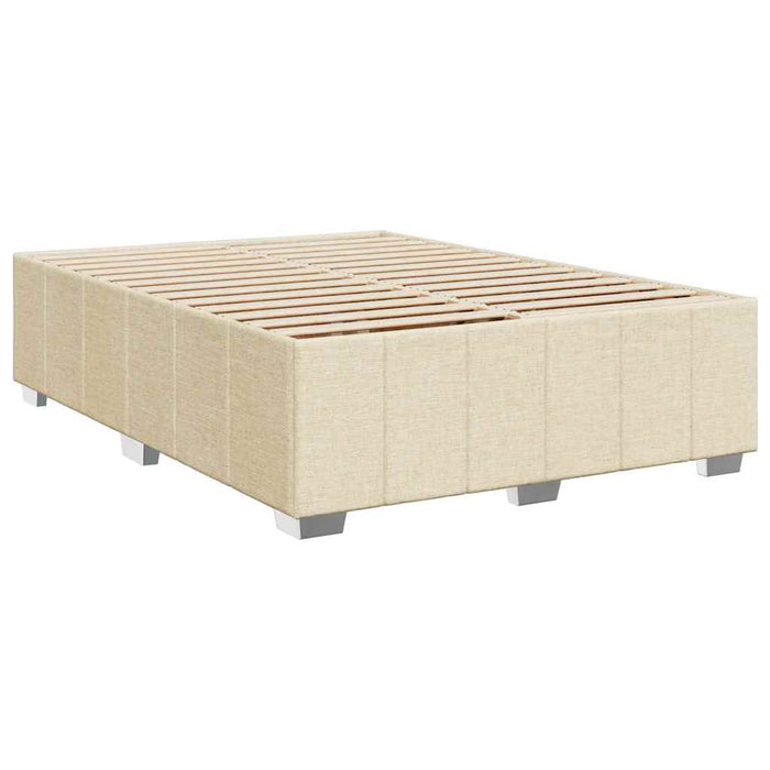 Pat box spring cu saltea, crem, 140x200 cm, textil - WALTI WALTI