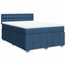 Pat box spring cu saltea, albastru, 140x200 cm, textil - WALTI WALTI