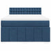 Pat box spring cu saltea, albastru, 140x200 cm, textil - WALTI WALTI