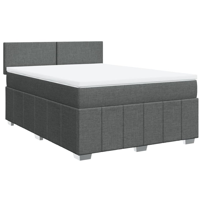 Pat box spring cu saltea, gri închis, 140x200 cm, textil - WALTI WALTI
