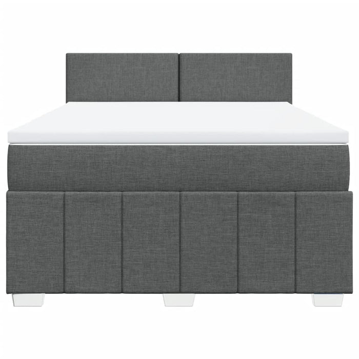 Pat box spring cu saltea, gri închis, 140x200 cm, textil - WALTI WALTI