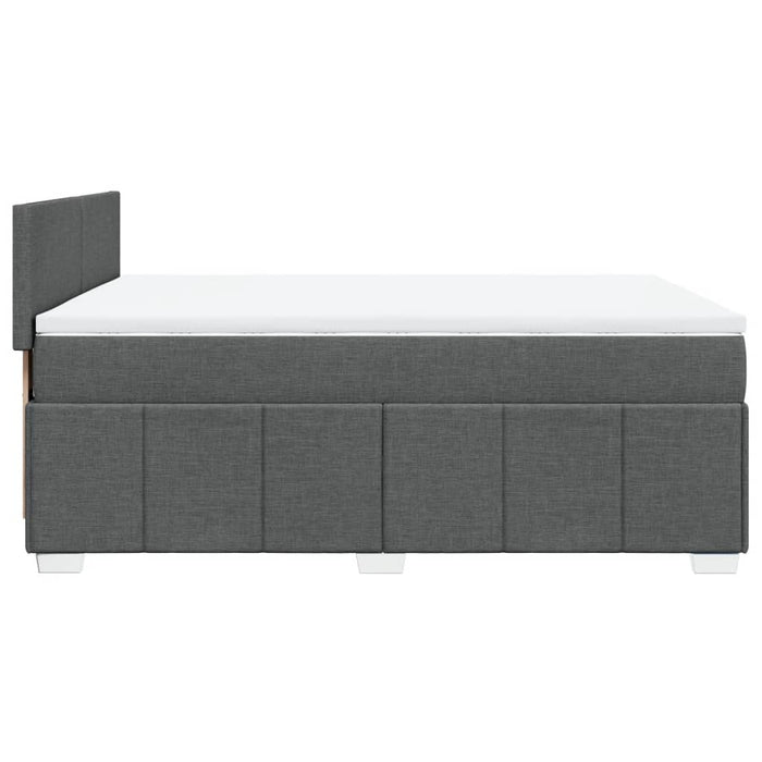 Pat box spring cu saltea, gri închis, 140x200 cm, textil - WALTI WALTI