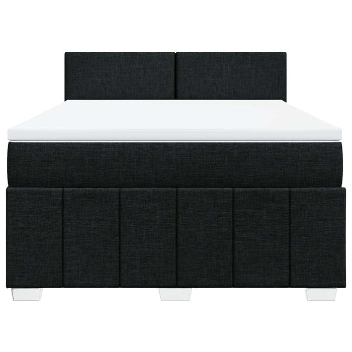 Pat box spring cu saltea, negru, 140x200 cm, textil - WALTI WALTI