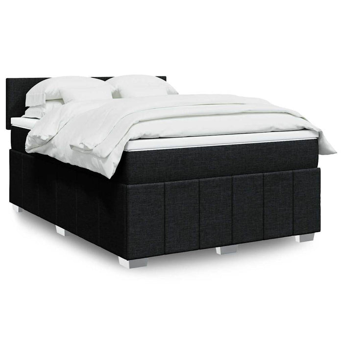 Pat box spring cu saltea, negru, 140x200 cm, textil - WALTI WALTI