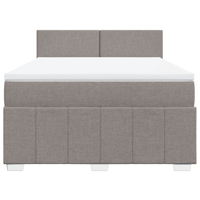 Pat continental cu saltea gri taupe 140x200 cm material textil - WALTI WALTI