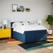 Pat continental cu saltea, albastru, 140x200cm, material textil - WALTI WALTI
