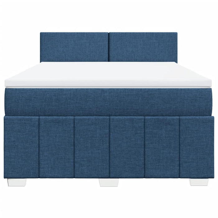 Pat continental cu saltea, albastru, 140x200cm, material textil - WALTI WALTI