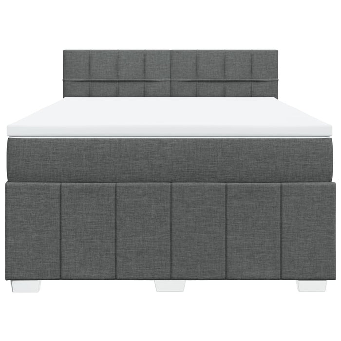 Pat box spring cu saltea, gri închis, 140x200 cm, textil - WALTI WALTI