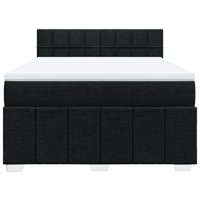 Pat box spring cu saltea, negru, 140x200 cm, textil - WALTI WALTI