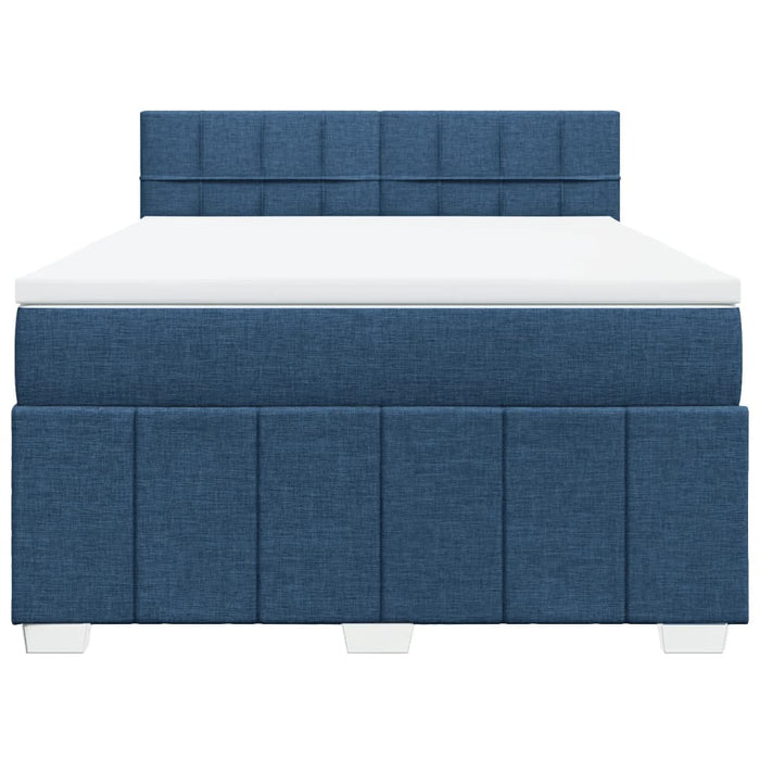Pat continental cu saltea, albastru, 140x200cm, material textil - WALTI WALTI
