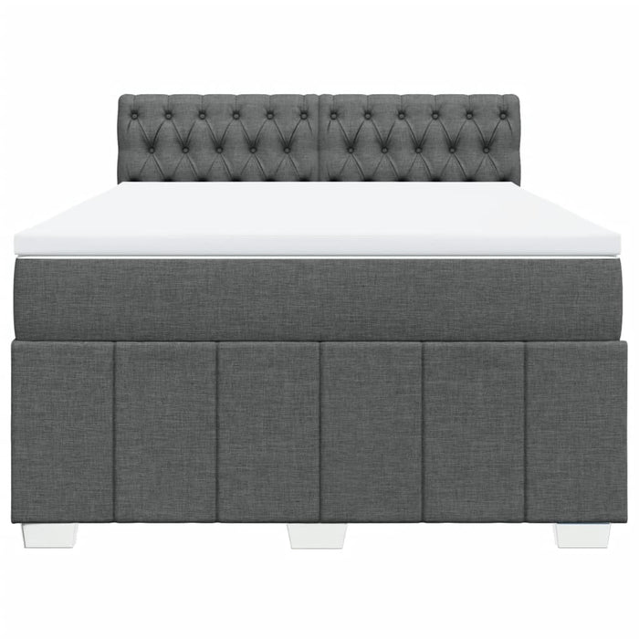 Pat box spring cu saltea, gri închis, 140x200 cm, textil - WALTI WALTI