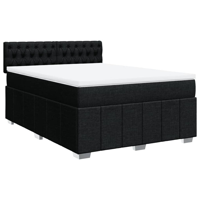 Pat box spring cu saltea, negru, 140x200 cm, textil - WALTI WALTI
