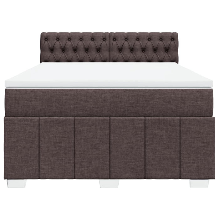 Pat continental cu saltea, maro închis, 140x200 cm, textil - WALTI WALTI