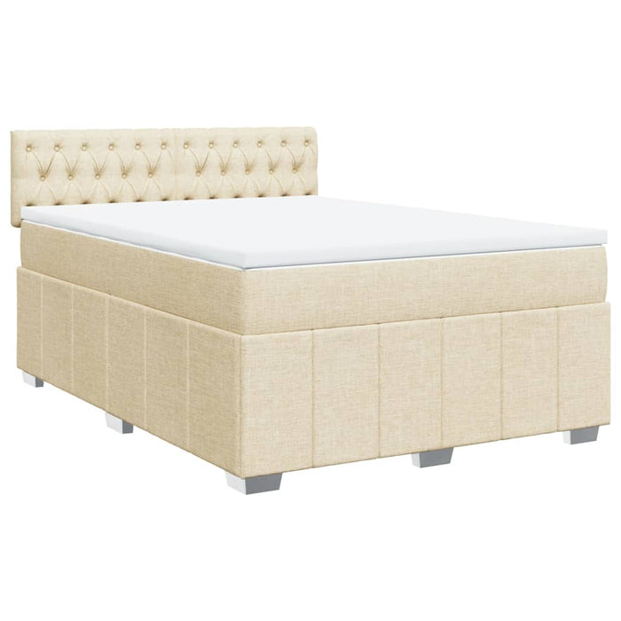 Pat continental cu saltea, crem, 140x200 cm, material textil - WALTI WALTI
