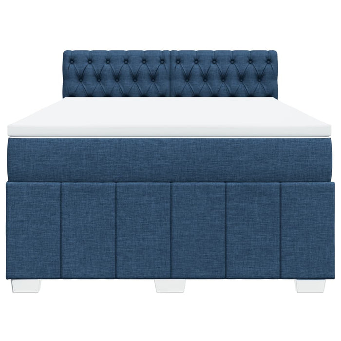 Pat continental cu saltea, albastru, 140x200cm, material textil - WALTI WALTI