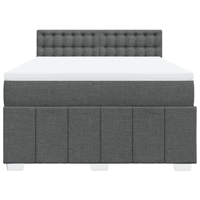 Pat box spring cu saltea, gri închis, 140x200 cm, textil - WALTI WALTI