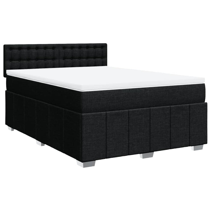 Pat box spring cu saltea, negru, 140x200 cm, textil - WALTI WALTI