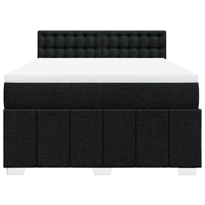 Pat box spring cu saltea, negru, 140x200 cm, textil - WALTI WALTI