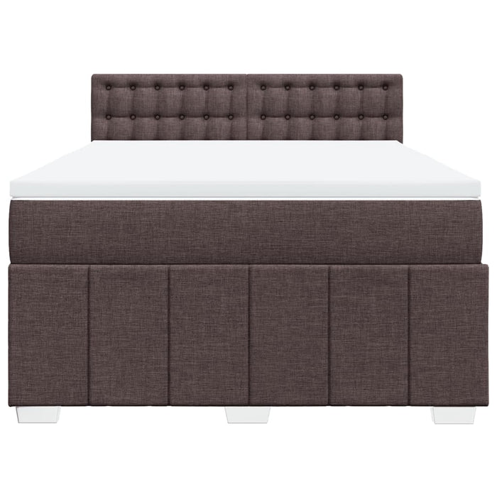 Pat continental cu saltea, maro închis, 140x200 cm, textil - WALTI WALTI