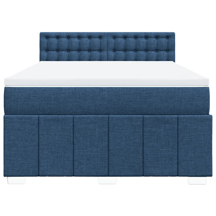 Pat continental cu saltea, albastru, 140x200cm, material textil - WALTI WALTI