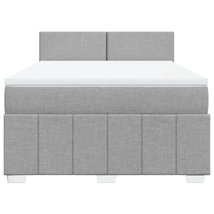 Pat continental cu saltea, gri deschis, 160x200 cm, textil - WALTI WALTI