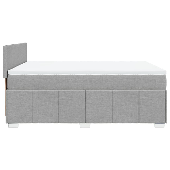 Pat continental cu saltea, gri deschis, 160x200 cm, textil - WALTI WALTI