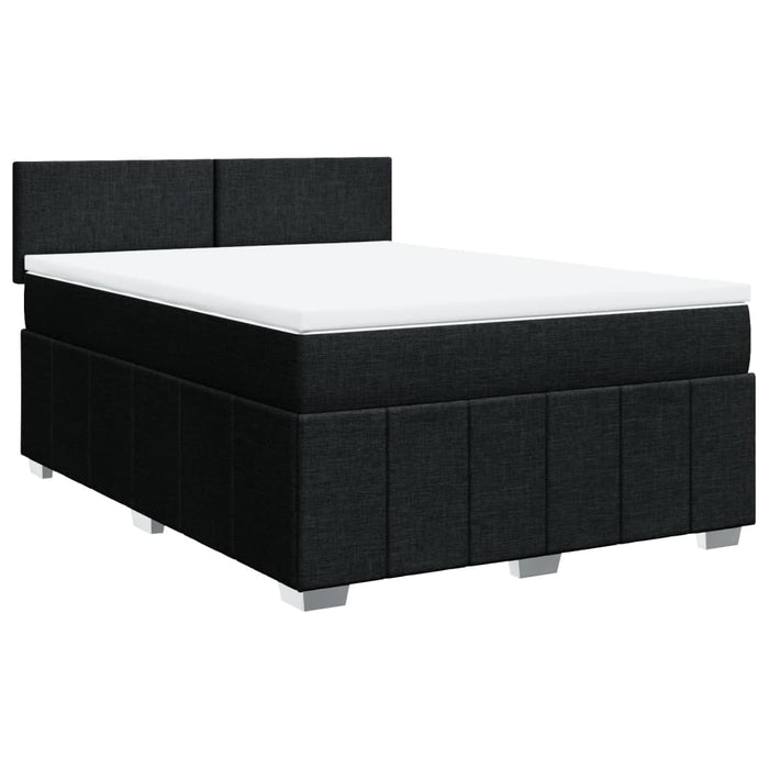 Pat box spring cu saltea, negru, 160x200 cm, textil - WALTI WALTI
