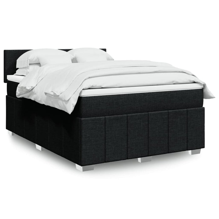 Pat box spring cu saltea, negru, 160x200 cm, textil - WALTI WALTI