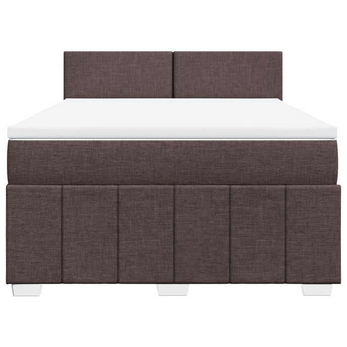 Pat box spring cu saltea, maro închis, 160x200 cm, textil - WALTI WALTI